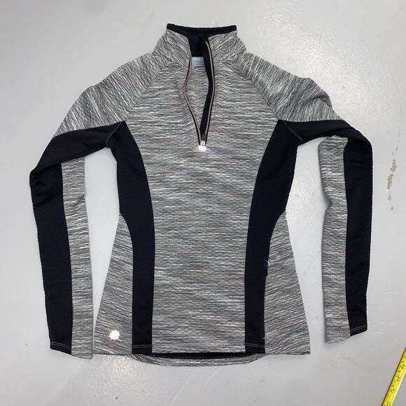 Athleta Snowscape Gray Quilted Half Zip Pullover Size XS Tall - Picture 1 of 15